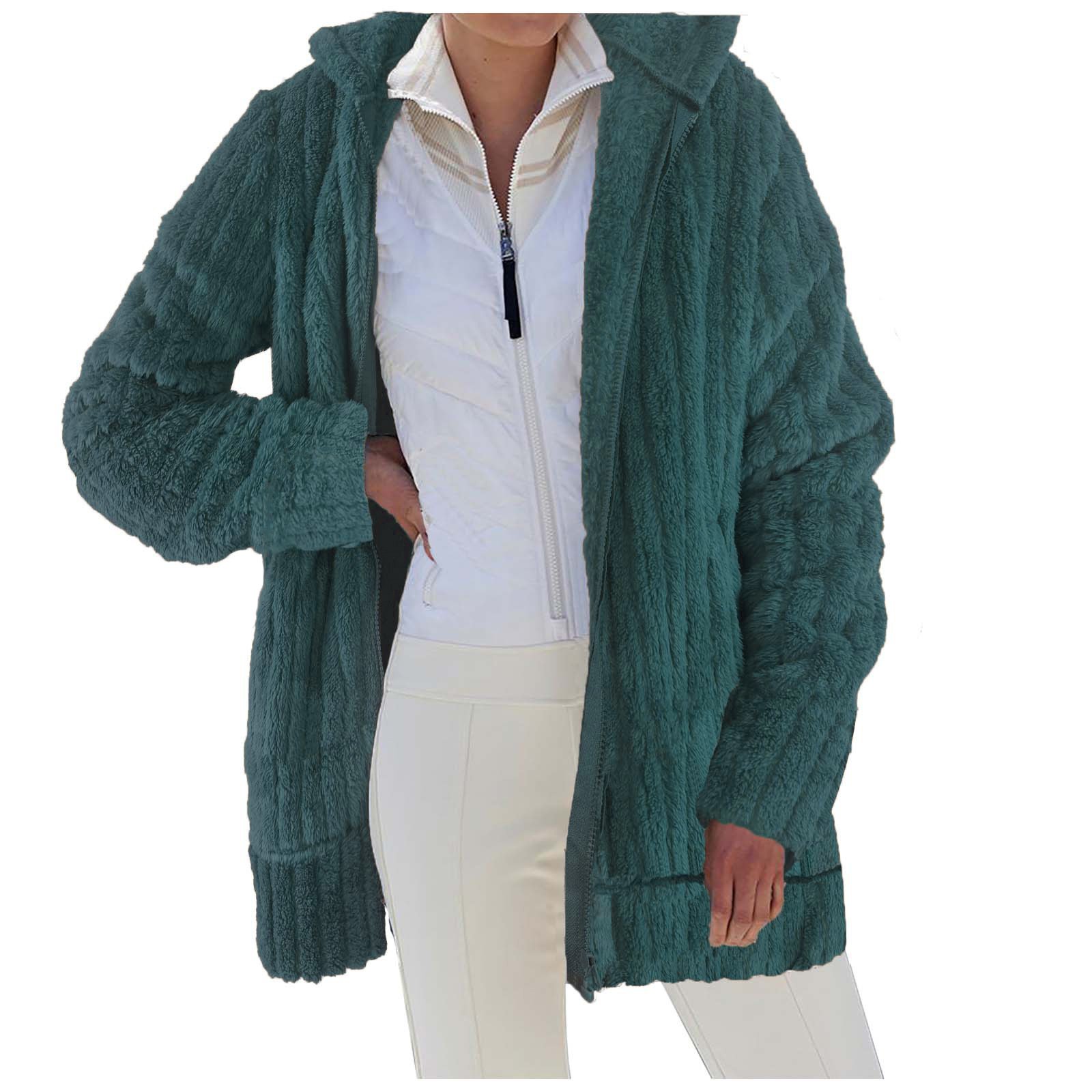 Loose Fluff/Granular Fleece Fabric Casual Jacket