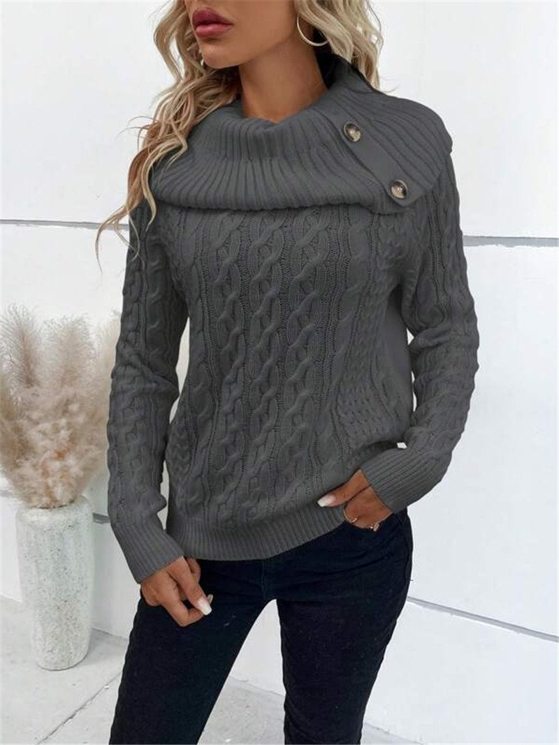 Turtleneck Casual Loose Yarn/Wool Yarn Sweater