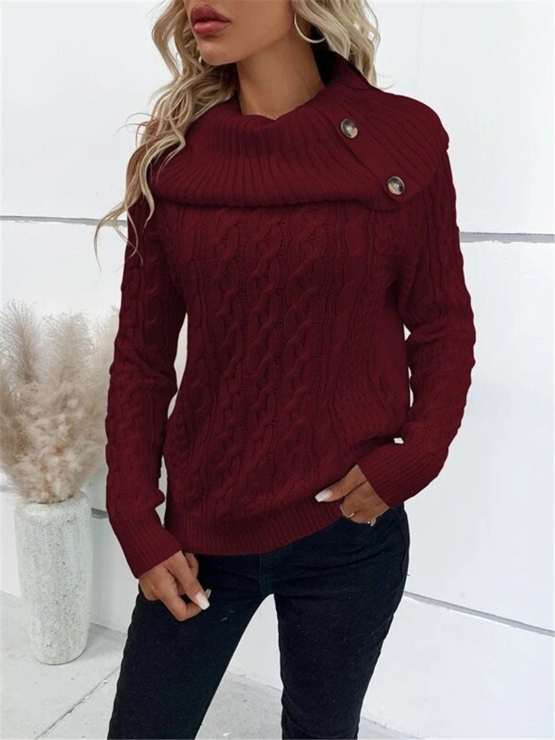 Turtleneck Casual Loose Yarn/Wool Yarn Sweater