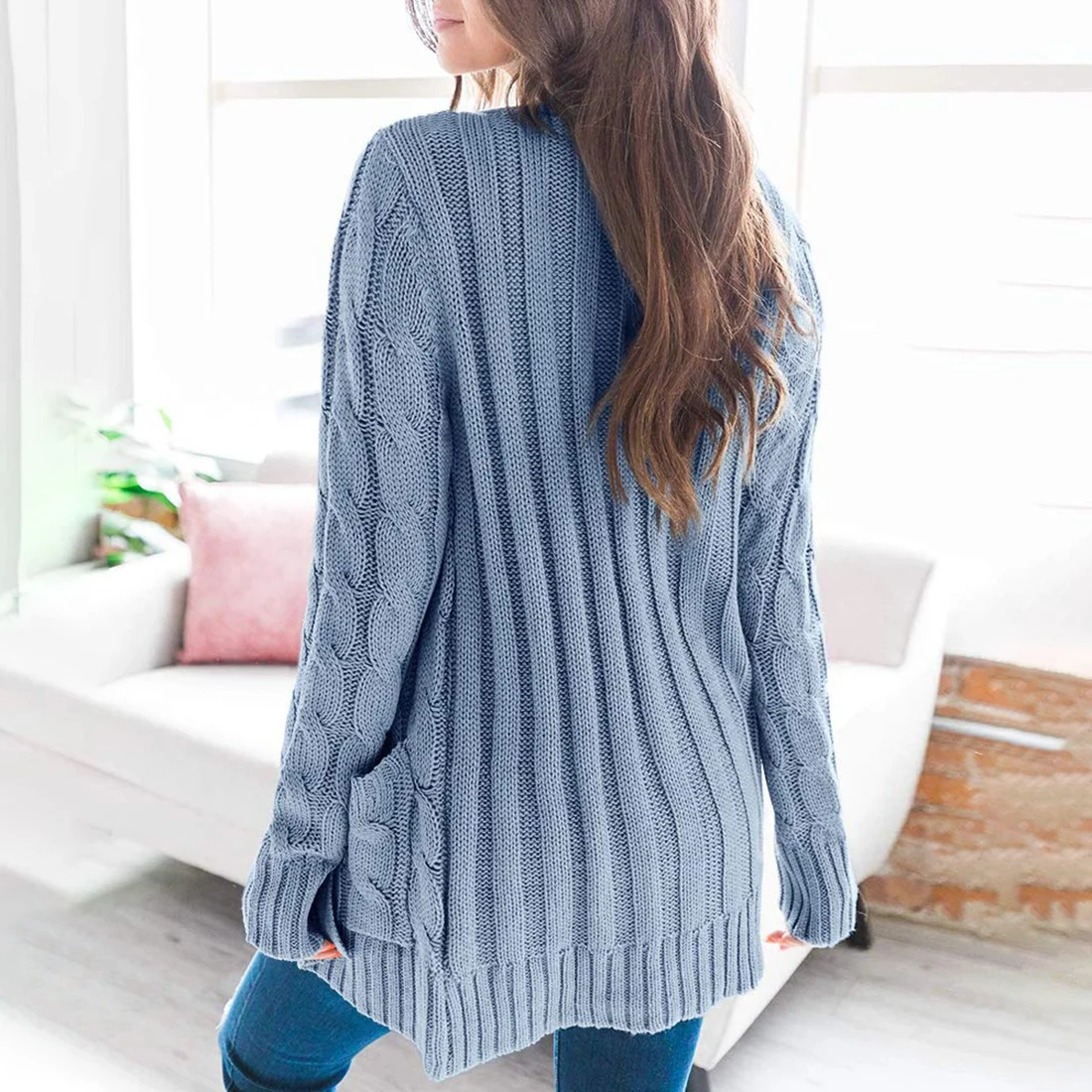 Crew Neck Casual Plain Sweater