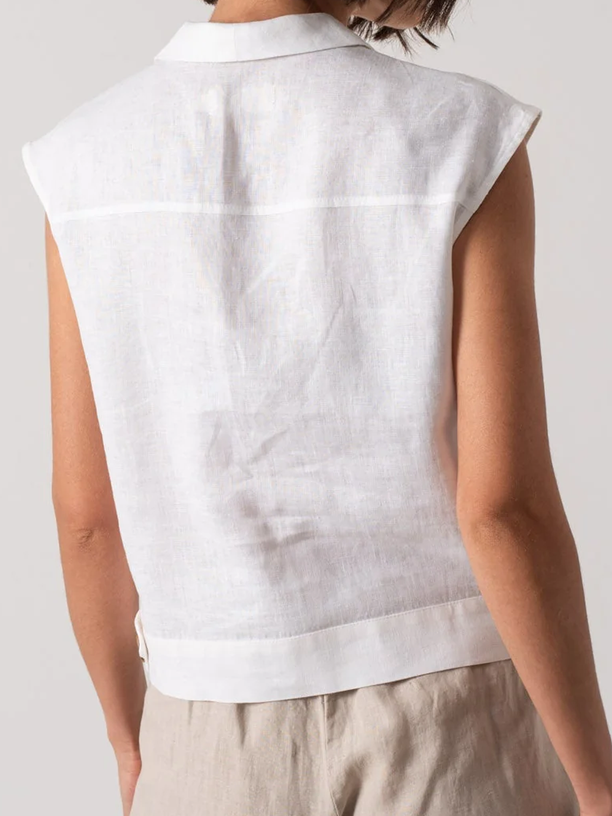 Regular Fit Linen Tank Top