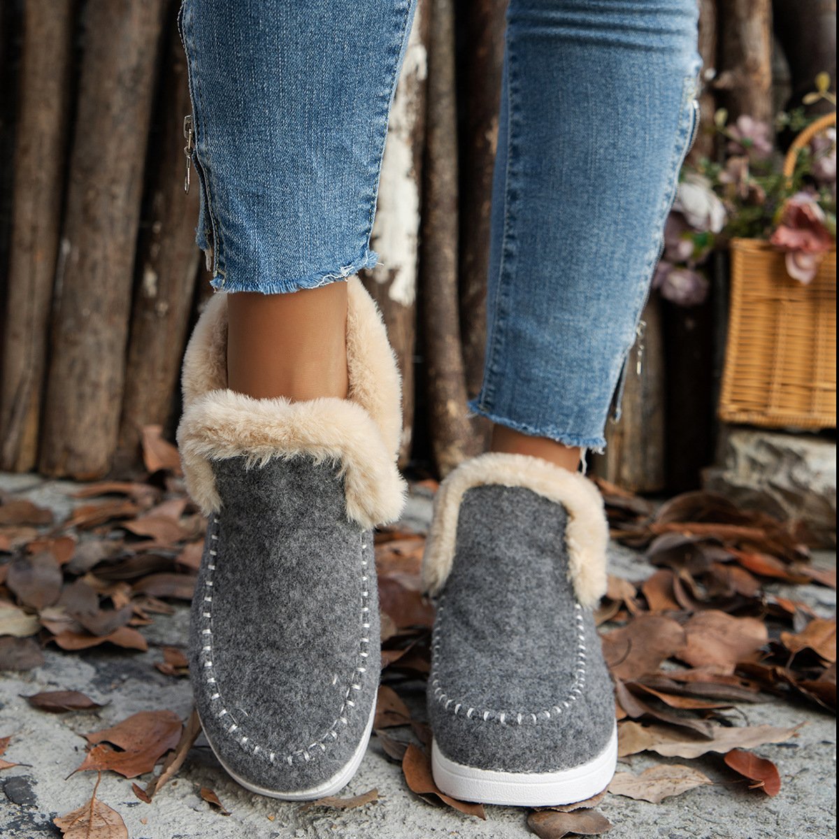 Winter Casual Pu Cotton-Padded Boots