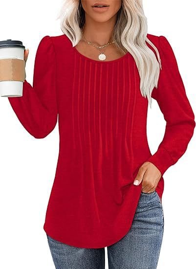 Women Plain Crew Neck Casual Long Sleeve T-shirt