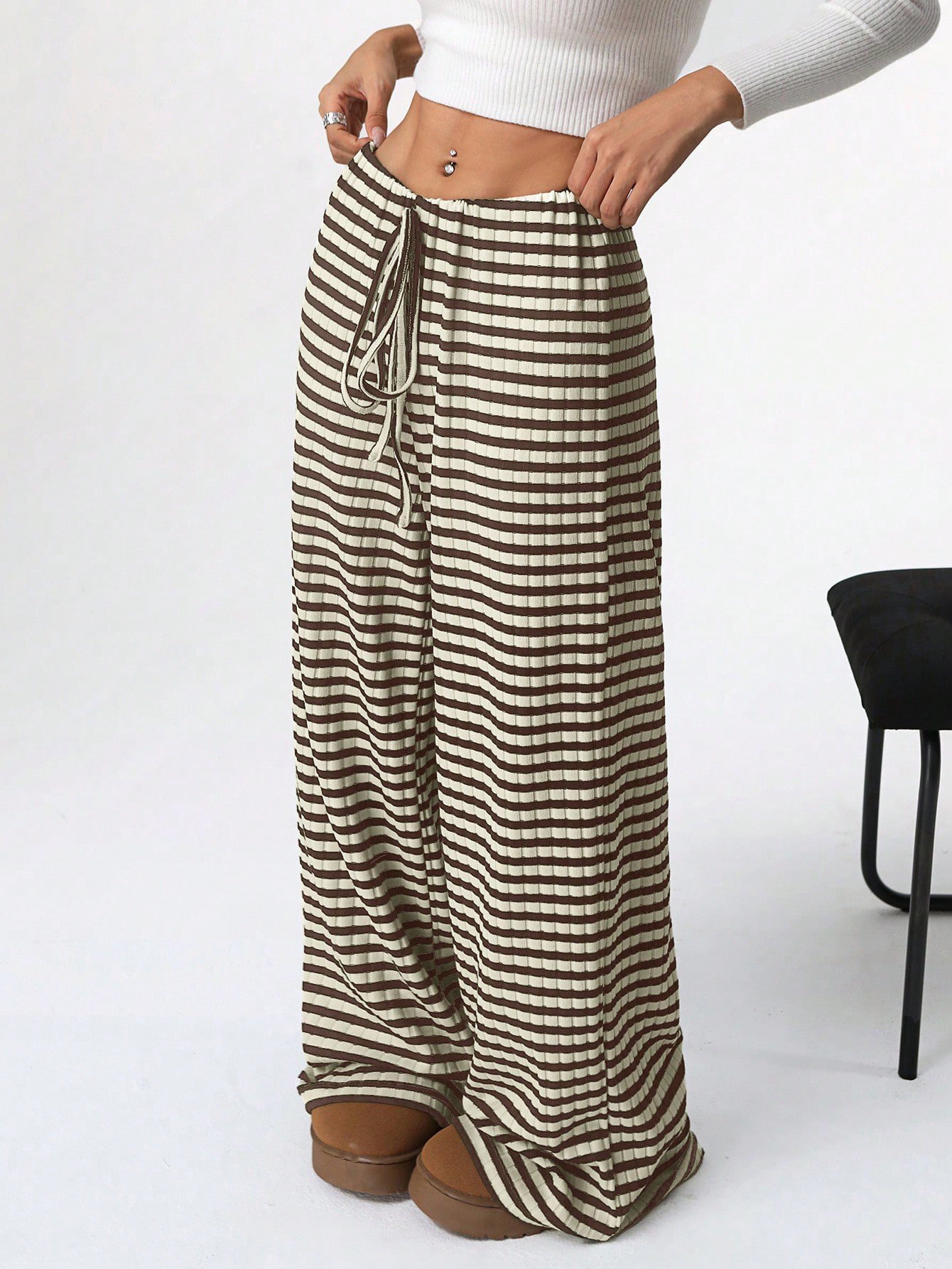 Striped Loose Casual Sweatpants & Joggers