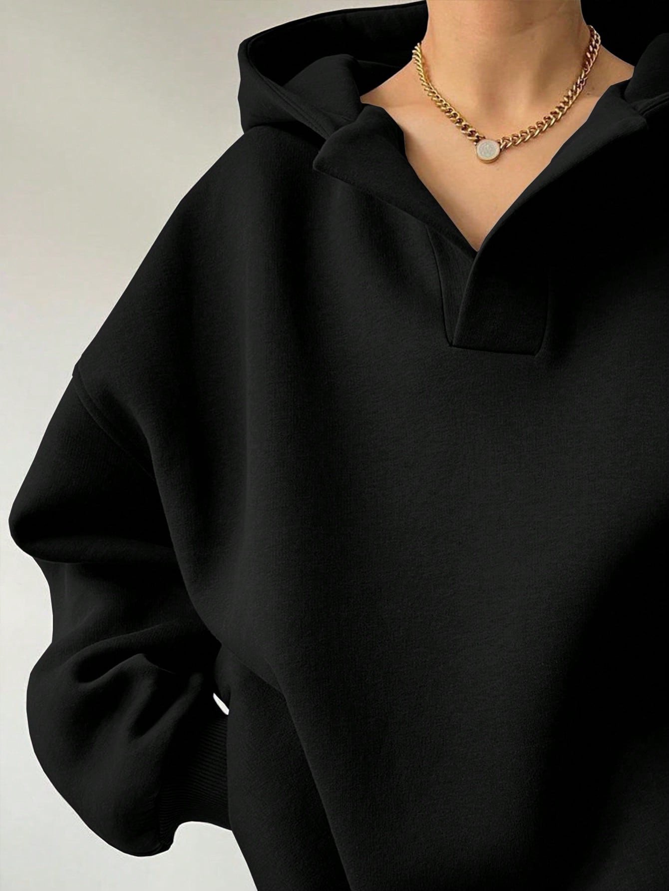 Casual Loose Plain Hoodie Hoodie