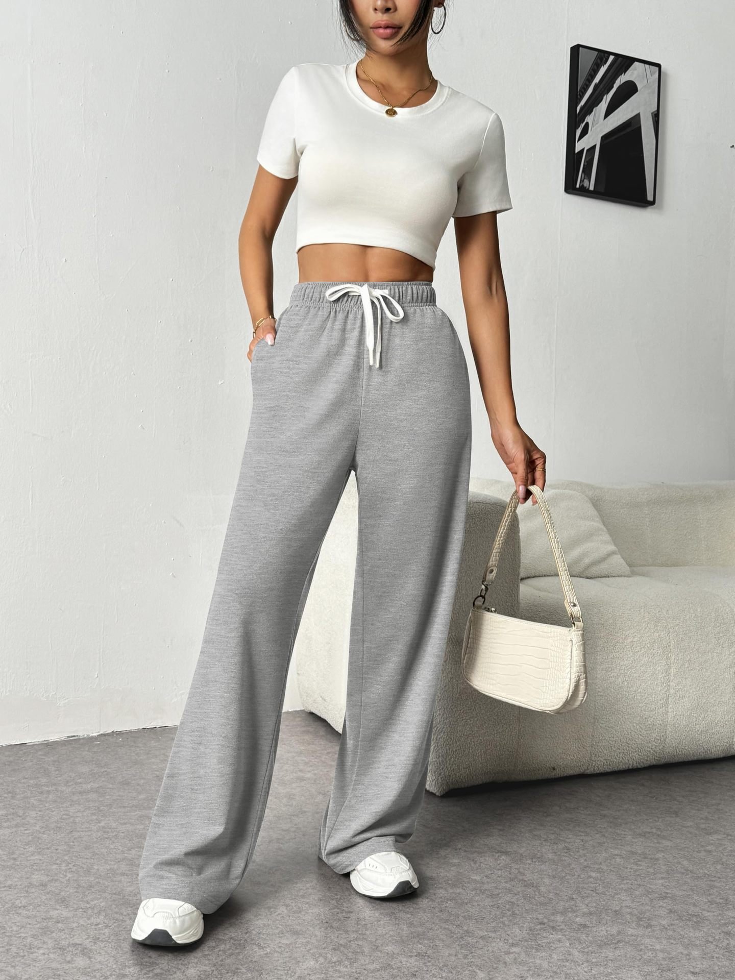 Loose Casual Plain Sweatpants & Joggers