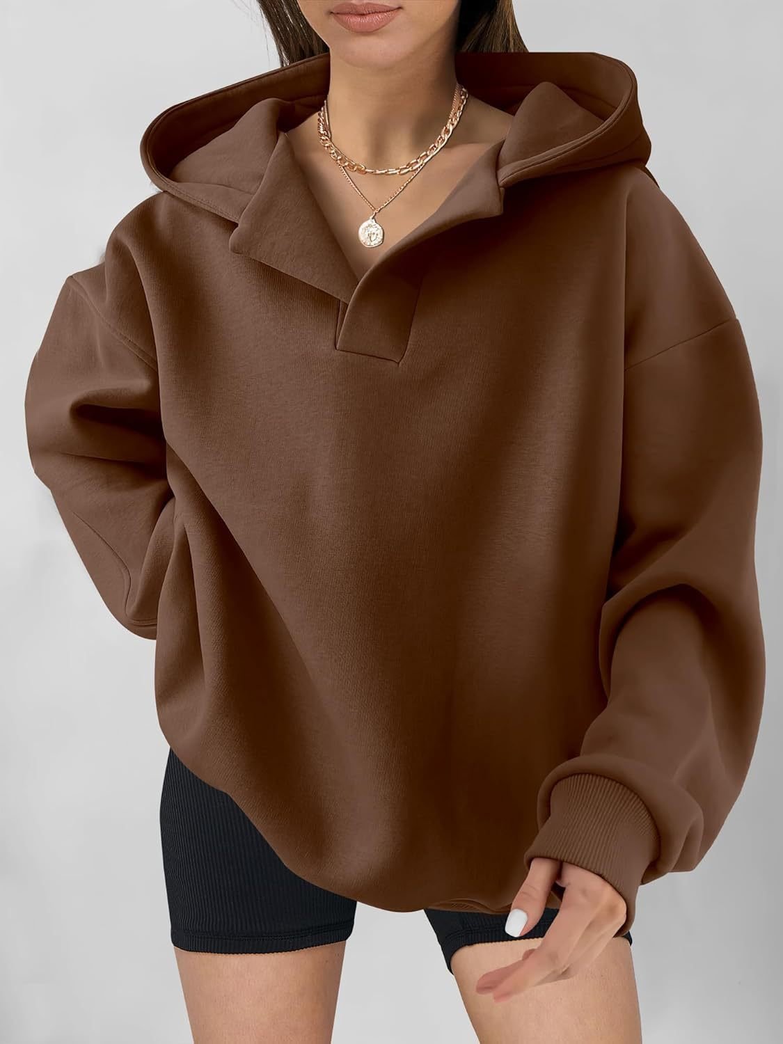 Casual Loose Plain Hoodie Hoodie