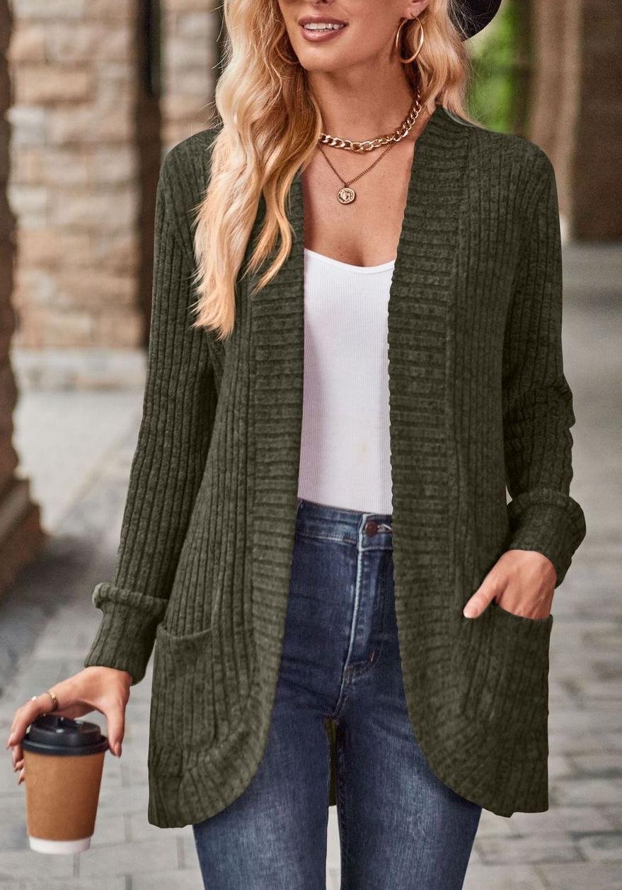 Casual Loose Plain Others Cardigan