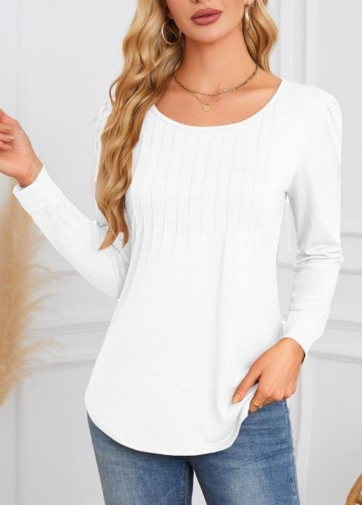 Women Plain Crew Neck Casual Long Sleeve T-shirt