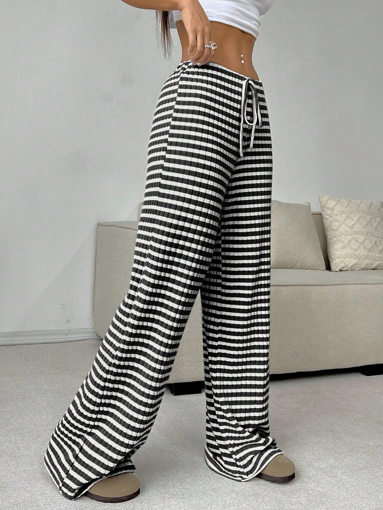 Striped Loose Casual Sweatpants & Joggers