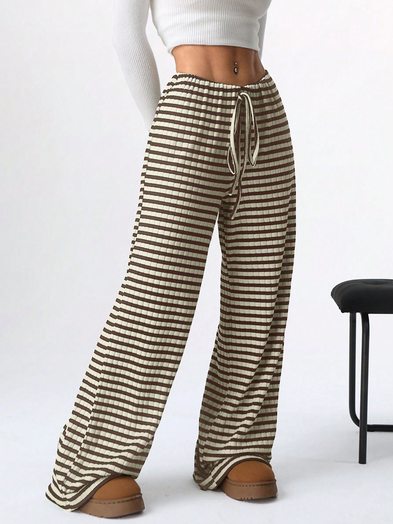 Striped Loose Casual Sweatpants & Joggers