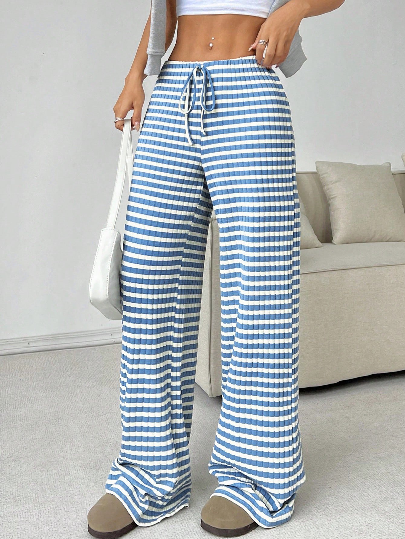 Striped Loose Casual Sweatpants & Joggers