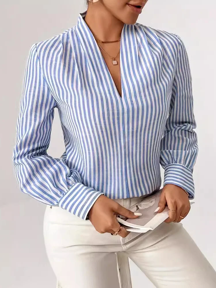 Loose Striped Casual Blouse