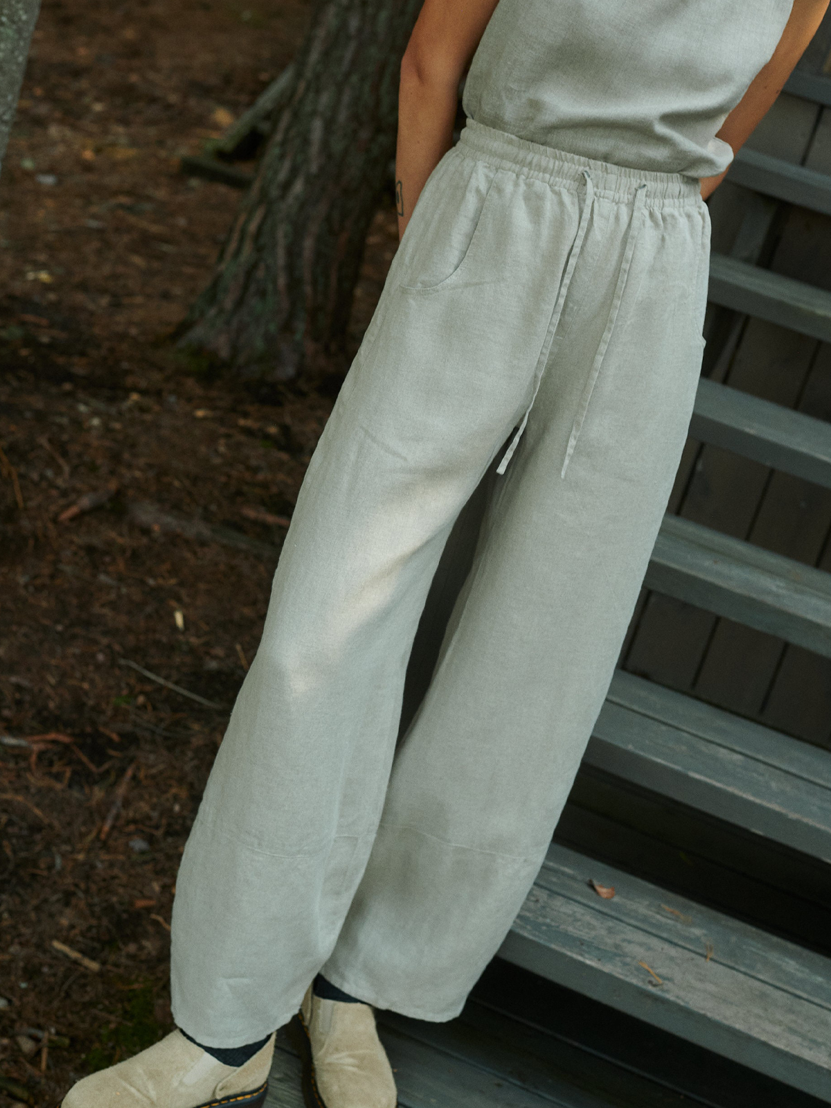 Loose Linen Plain Cotton And Linen Pants