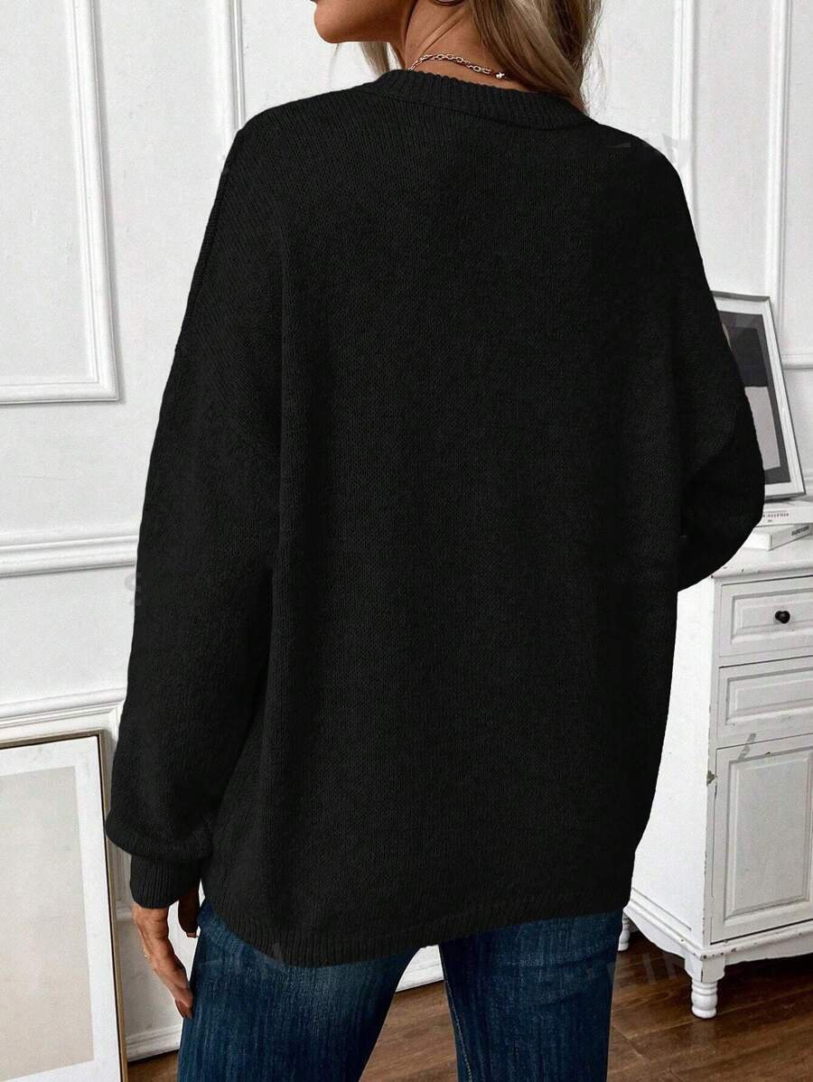 Crew Neck Casual Loose Sweater
