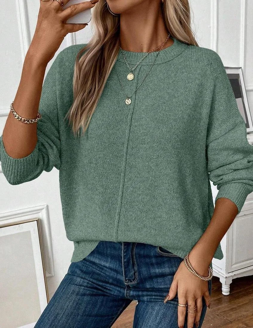 Crew Neck Casual Loose Sweater