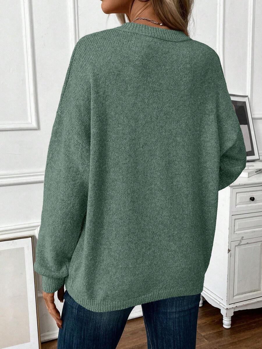 Crew Neck Casual Loose Sweater