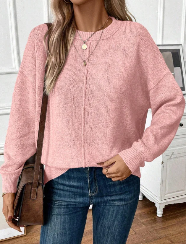 Crew Neck Casual Loose Sweater