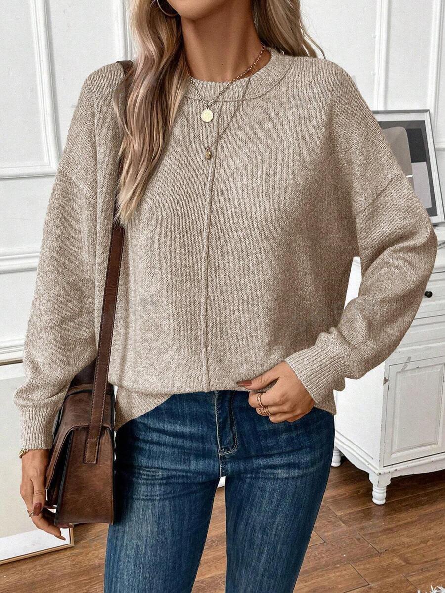 Crew Neck Casual Loose Sweater