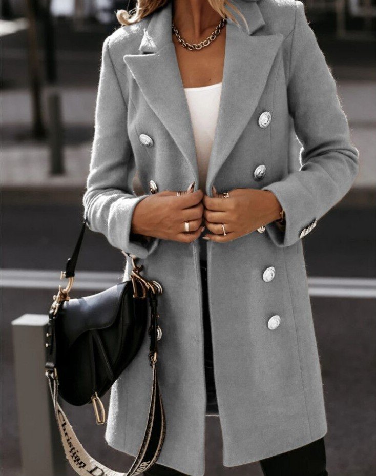 Plain Casual Shawl Collar Jacket