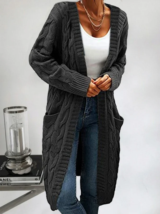 Casual Hoodie Loose Pocket Stitching Cardigan