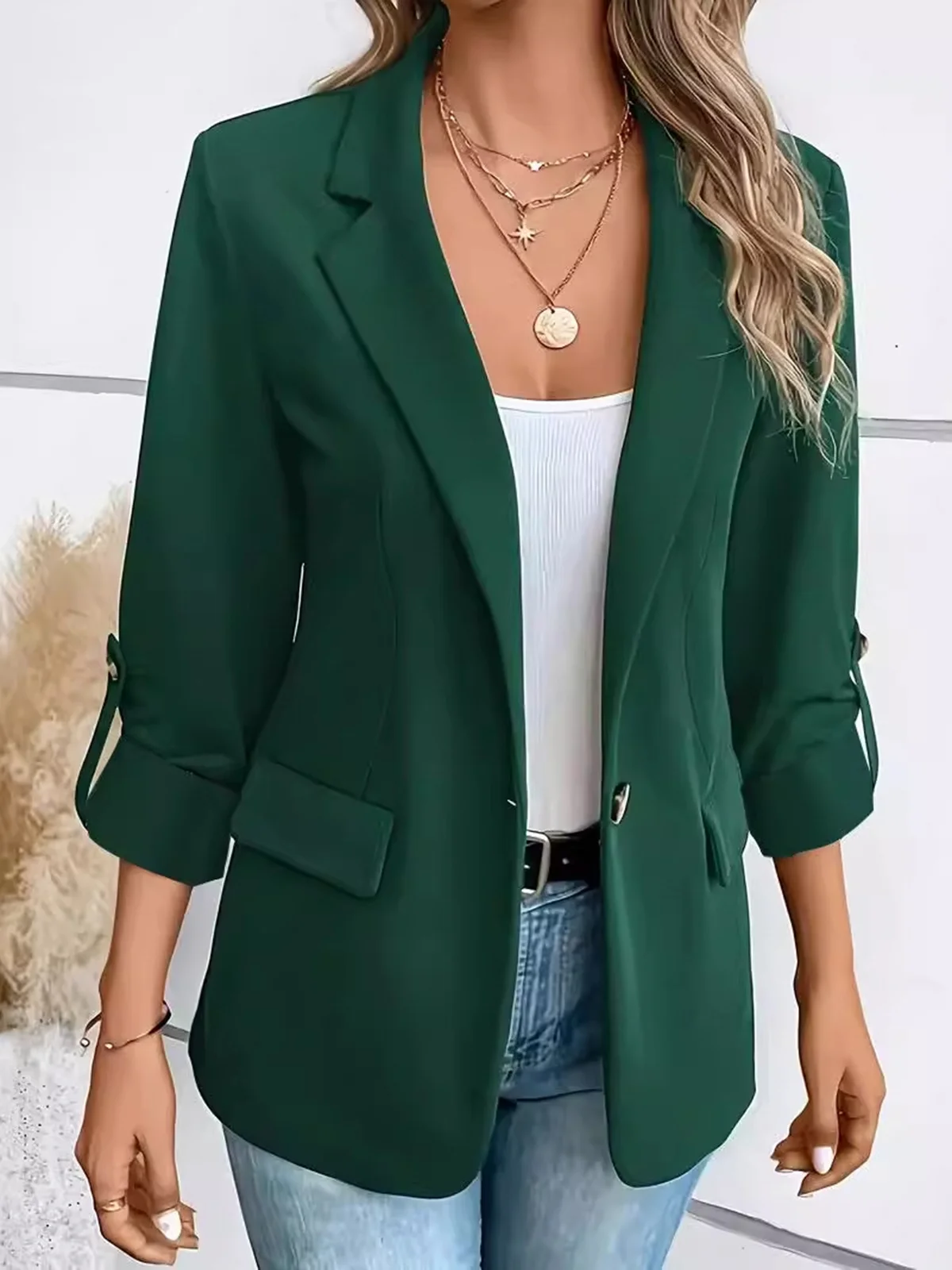 Casual Regular Fit Lapel Collar Floral Blazer