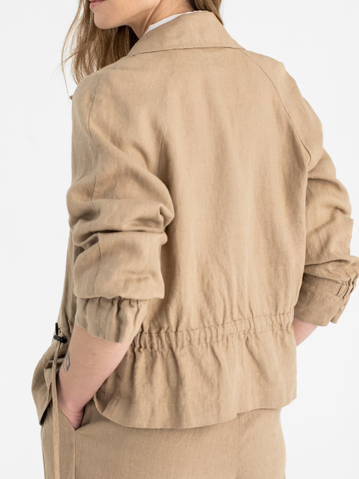 Linen Plain Cotton And Linen Trench Coat