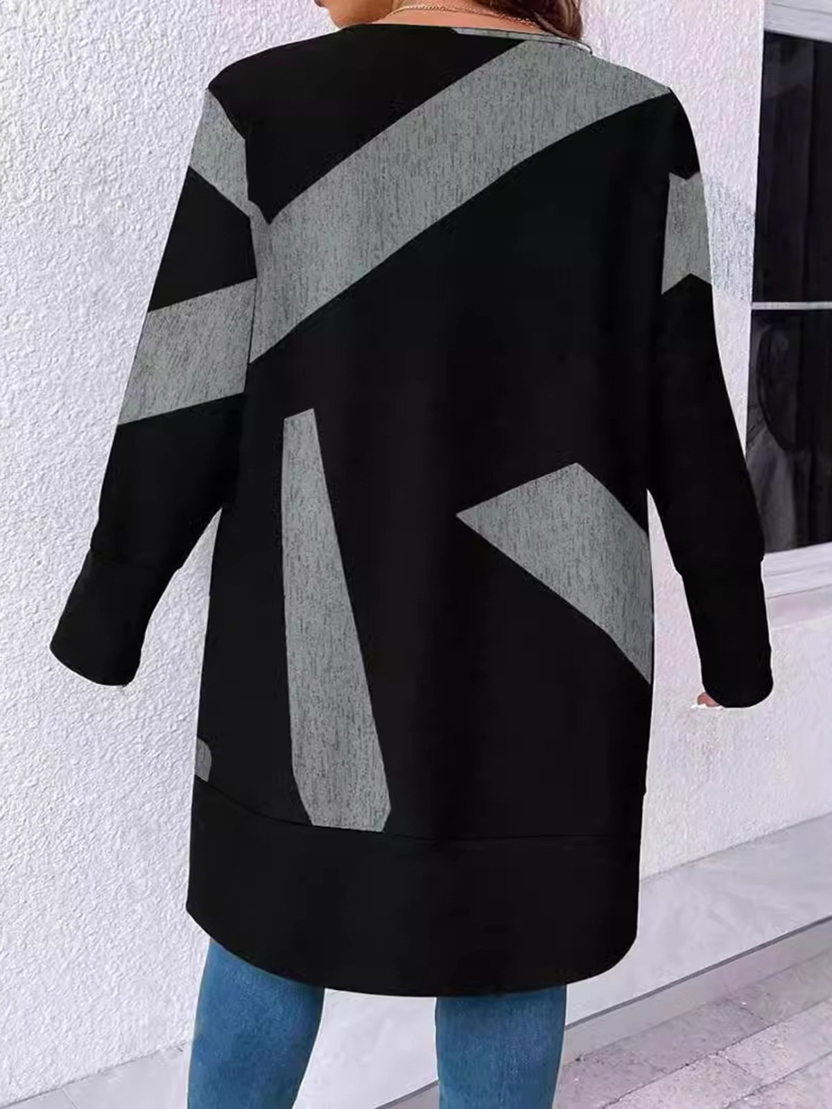 Casual Others Loose Colorblock Jacket