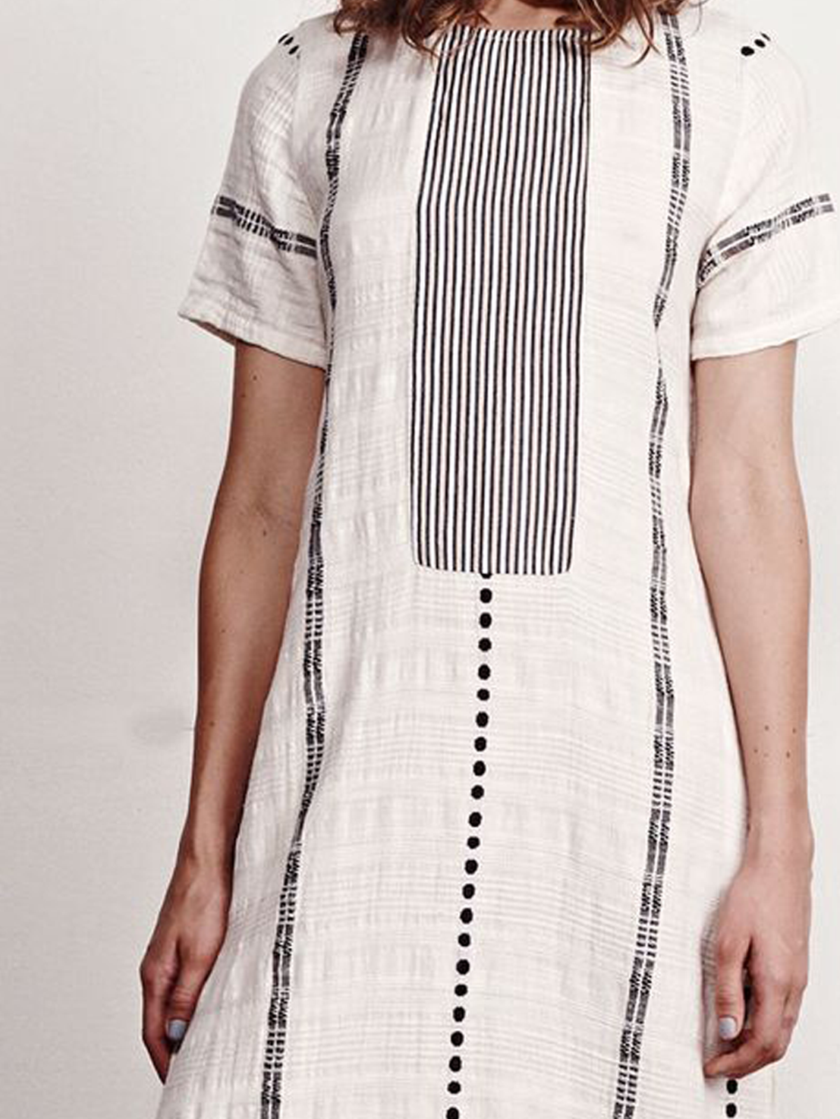 Striped Linen Dress With No