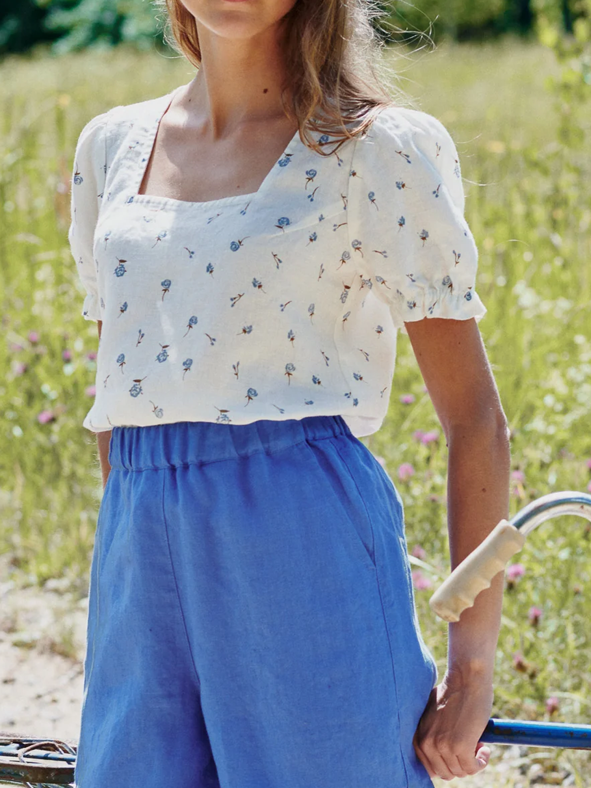 Cotton And Linen Linen Blouse