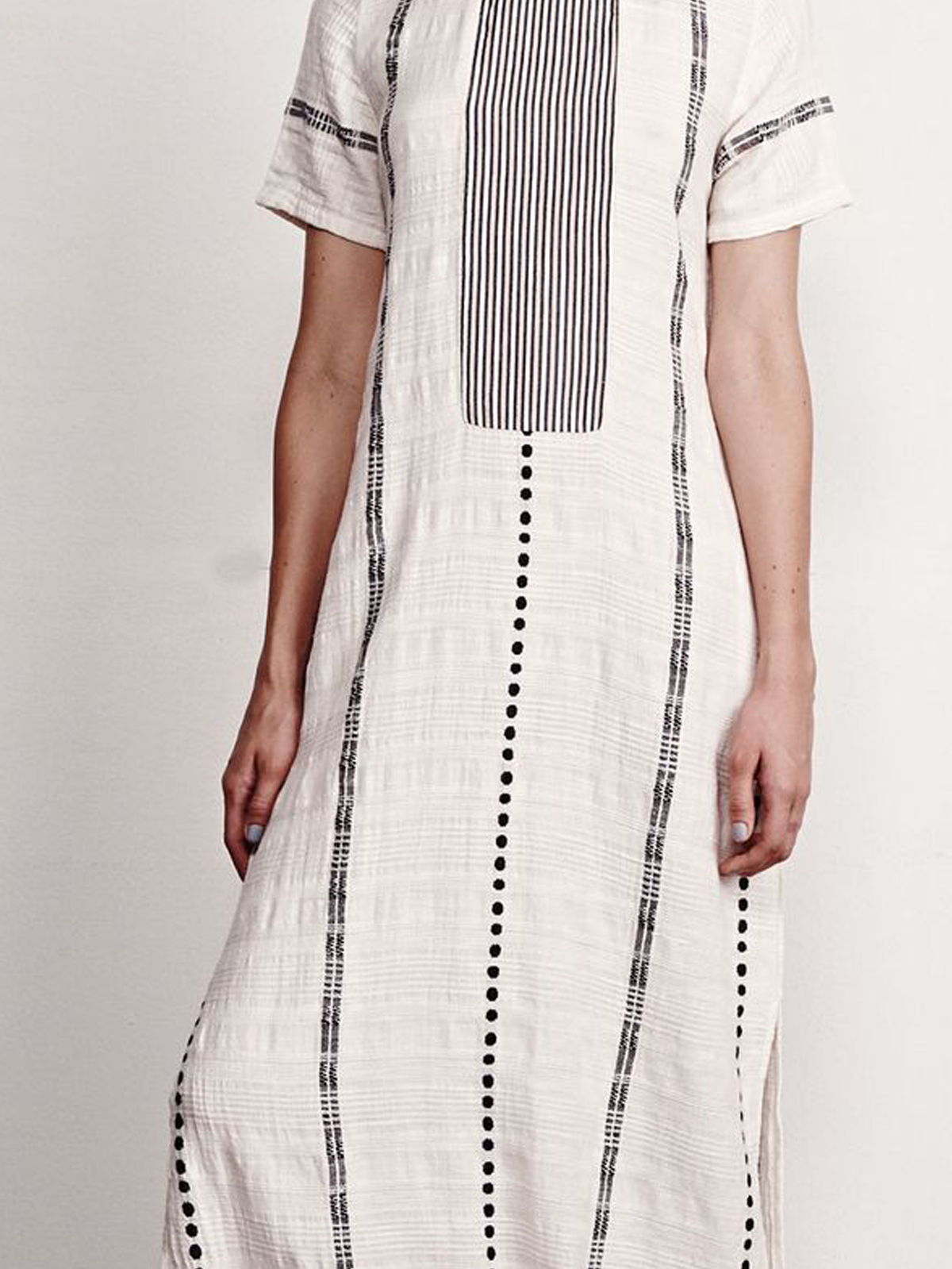 Striped Linen Dress With No