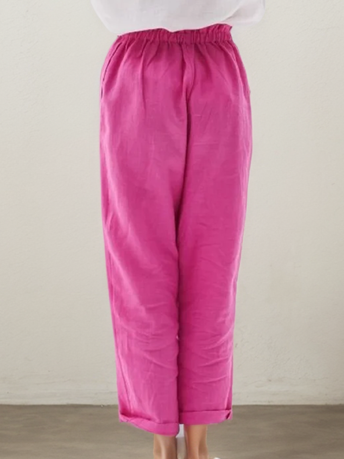 Plain Linen Cotton And Linen Pants