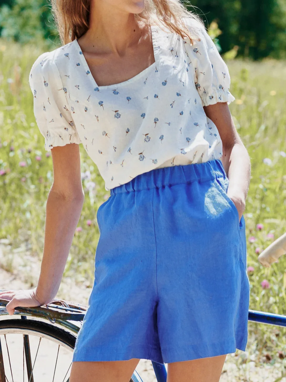 Cotton And Linen Linen Blouse