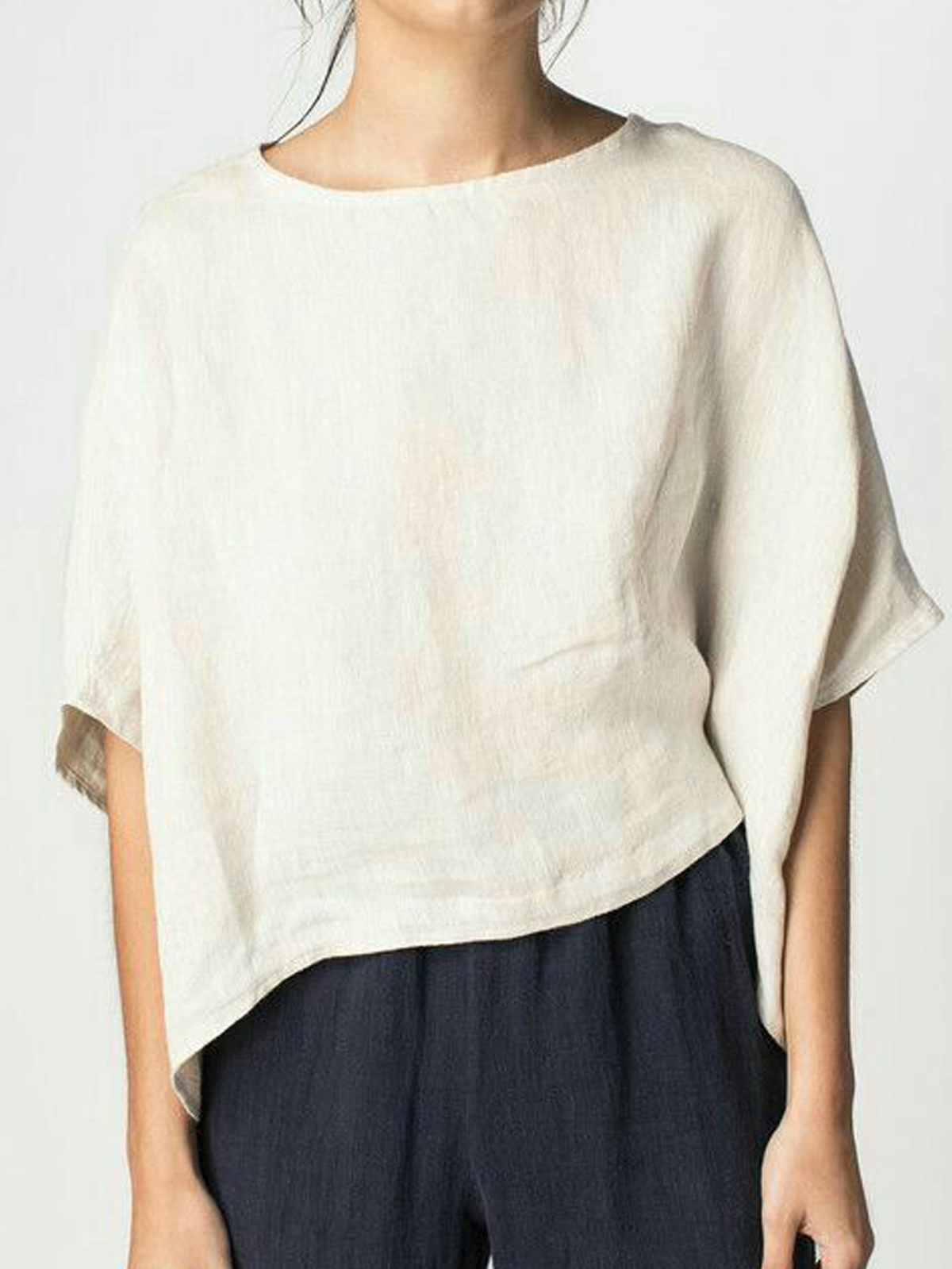 Linen Loose Cotton And Linen Blouse