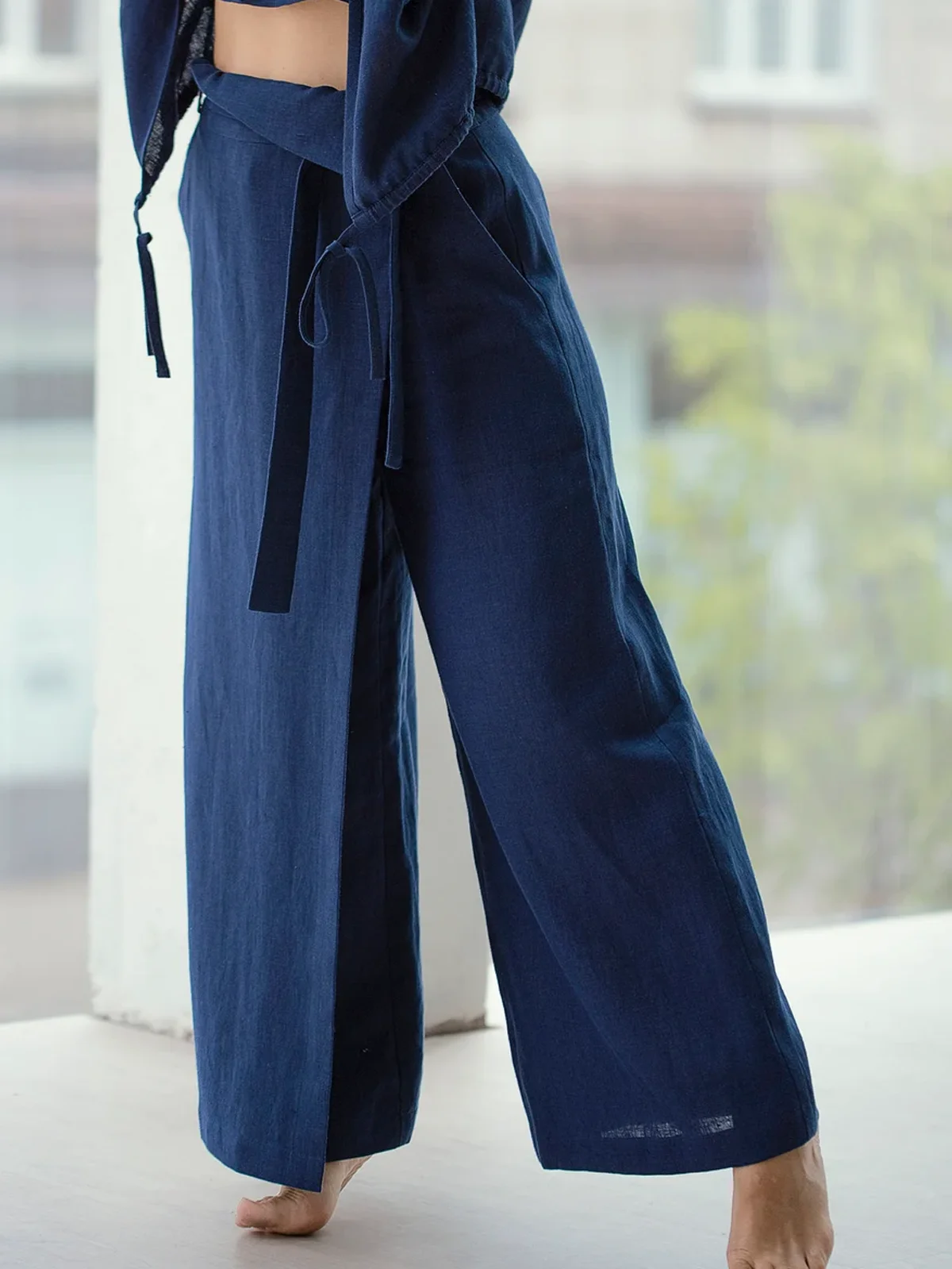 Plain Linen Loose Cotton And Linen Pants