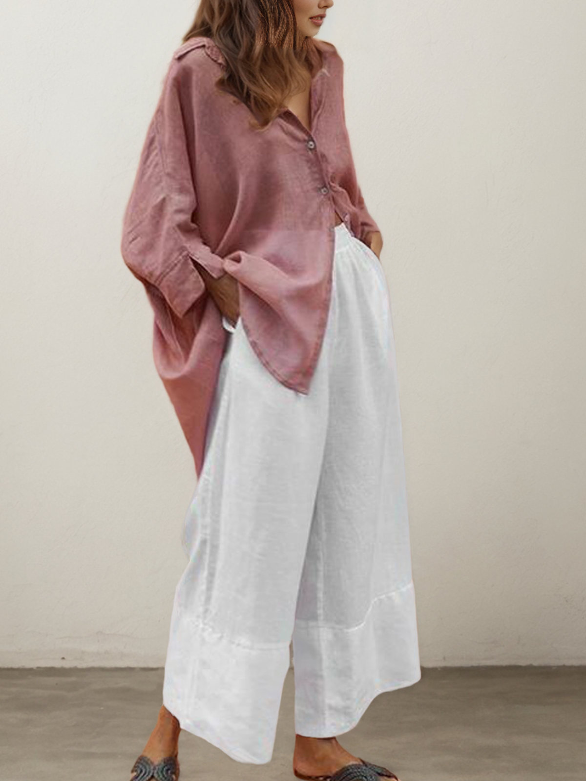 Cotton And Linen Loose Linen Pants