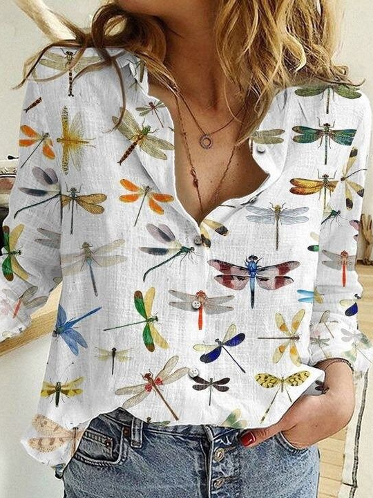 Dragonfly Loose Casual Shirt