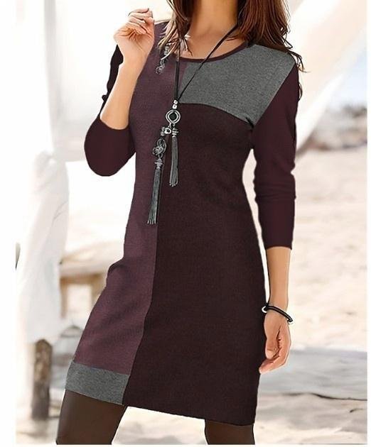 Multicolor Block Simple Regular Fit Dress With No