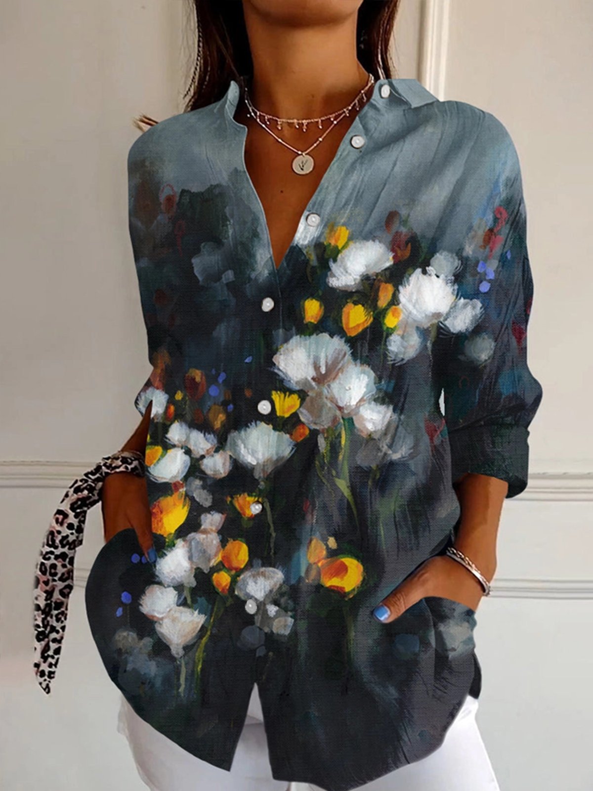 Casual Floral Loose Shirt