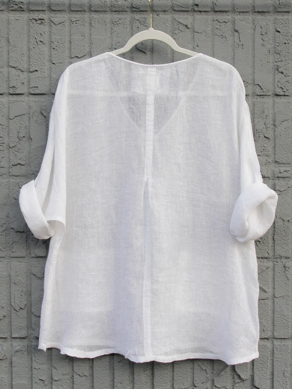 Linen Loose V Neck Blouse