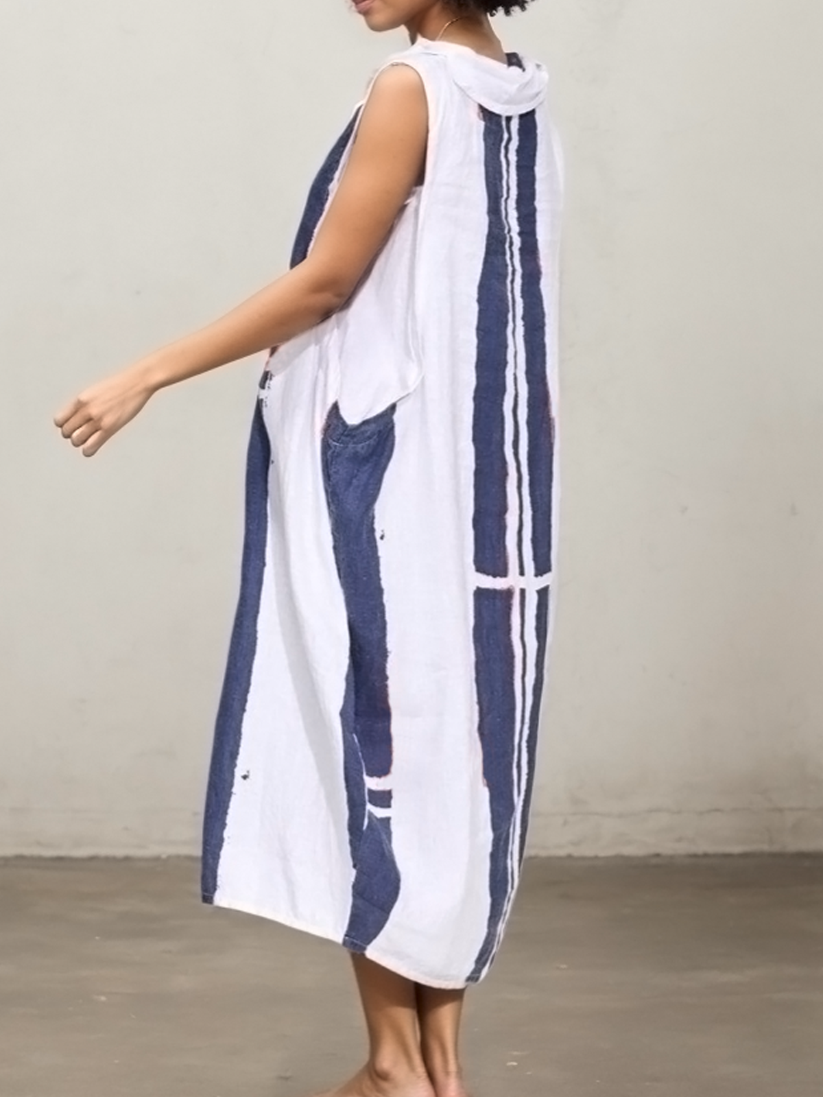 Linen Striped Maxi Dress