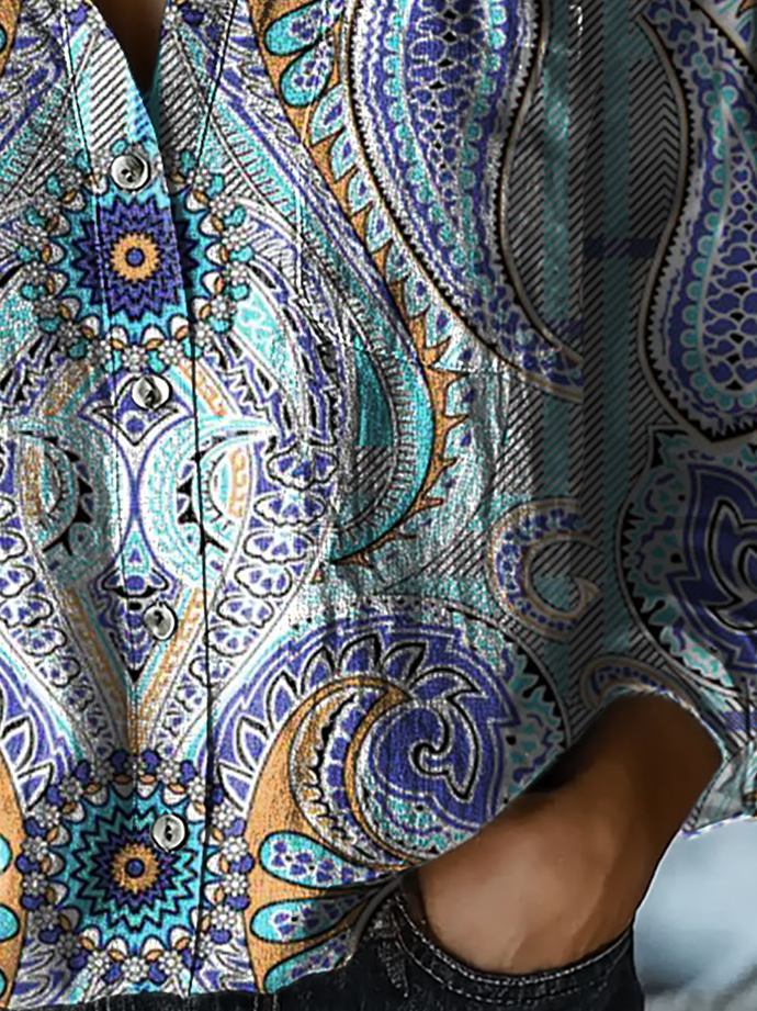 Ethnic Print Long Sleeve Shirt