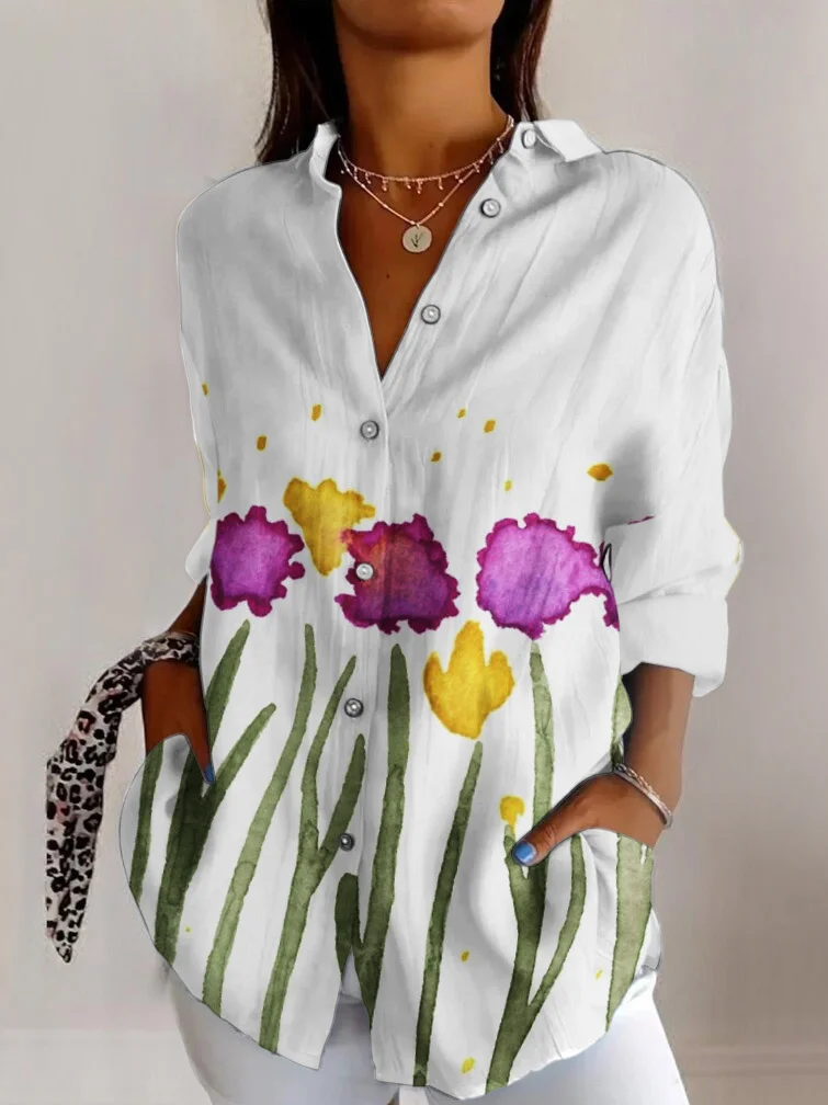 Casual Cotton Floral Shirt