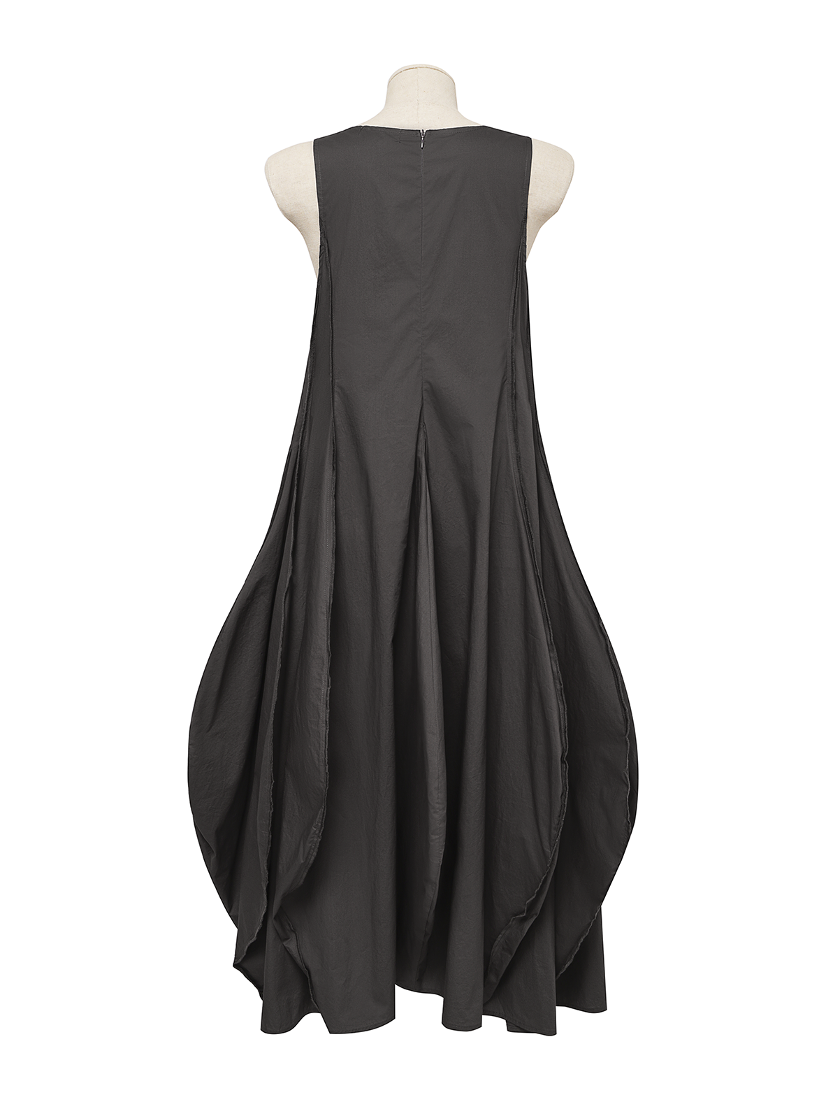 Linen Plain Crew Neck Maxi Dress