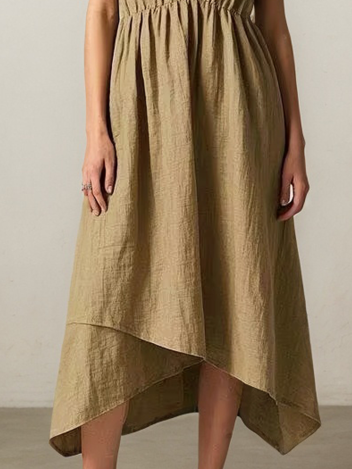 Casual Plain linen-cotton Maxi Dress