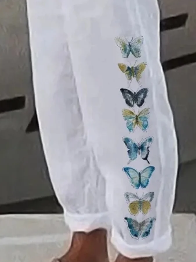 Regular Fit Cotton Boho Butterfly Pants