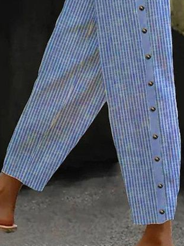 Women's Striped Print Spring Casual Pants