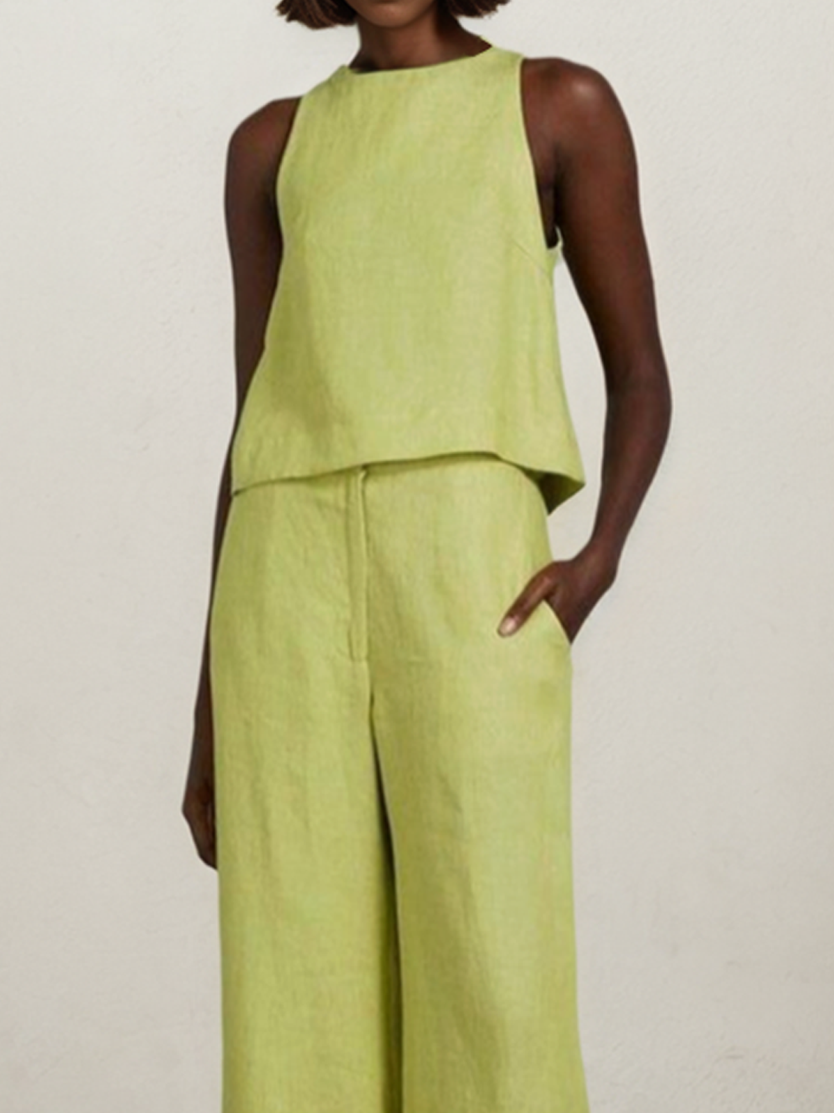 Linen Plain Two-Piece Set