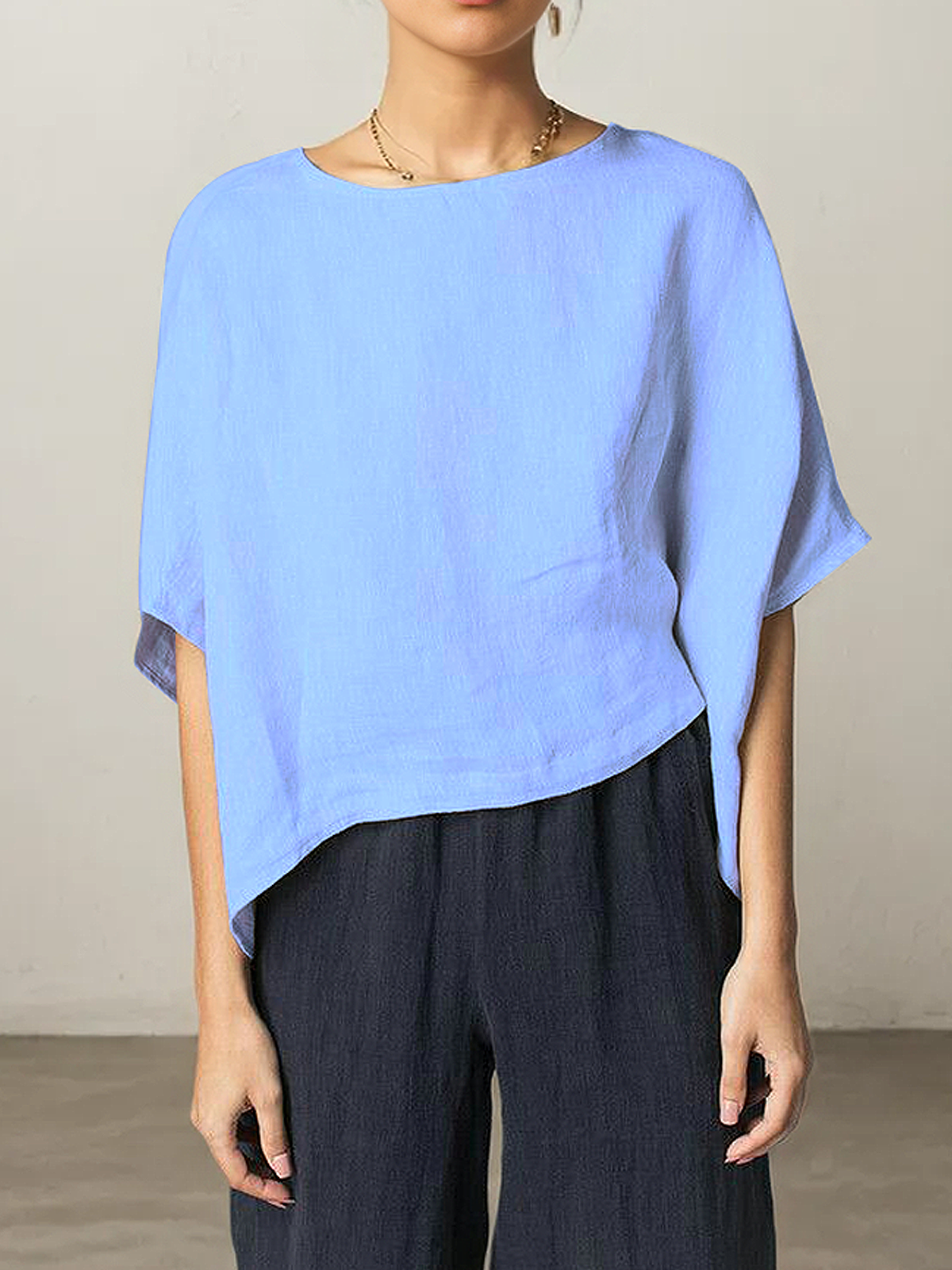Linen Loose Cotton And Linen Blouse