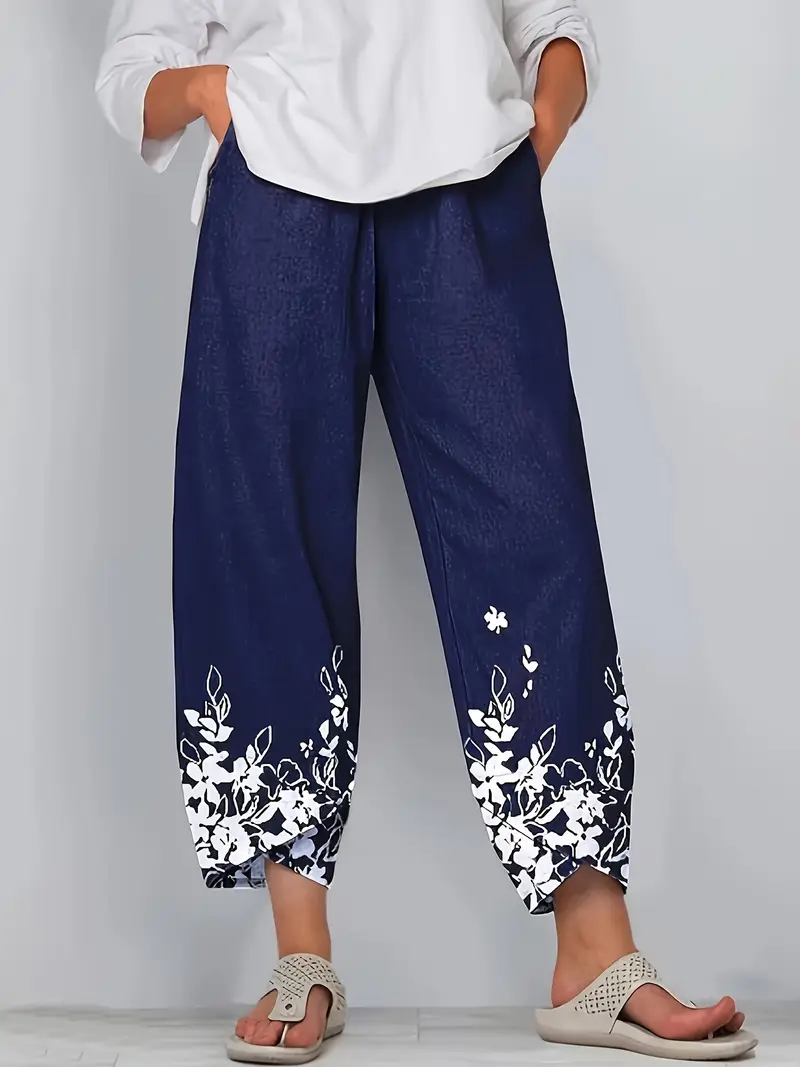 Women's Floral Spring Print Casual Pants